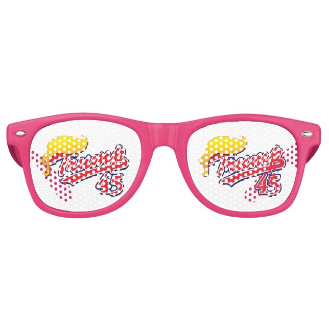 Trump-45-with-Hair Retro Sunglasses (Front)