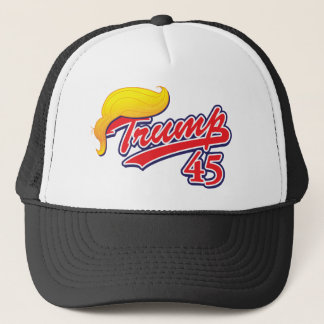 Trump-45-with-Hair Trucker Hat