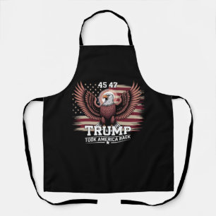 Trump 45th 47th President Flag 2025 Eagle America  Apron