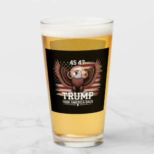 Trump 45th 47th President Flag 2025 Eagle America  Glass