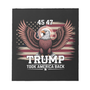 Trump 45th 47th President Flag 2025 Eagle America  Notepad