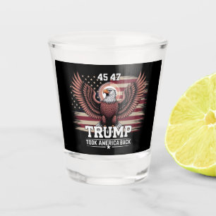 Trump 45th 47th President Flag 2025 Eagle America  Shot Glass