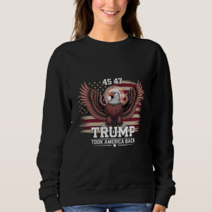 Trump 45th 47th President Flag 2025 Eagle America Sweatshirt