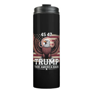 Trump 45th 47th President Flag 2025 Eagle America  Thermal Tumbler