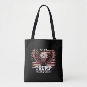 Trump 45th 47th President Flag 2025 Eagle America  Tote Bag