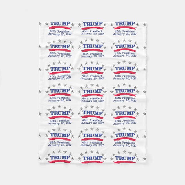 Trump 45th President Fleece Blanket (Front)