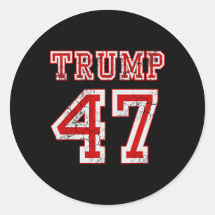 Trump 47 2024 Election Republican Conservative Men Classic Round Sticker