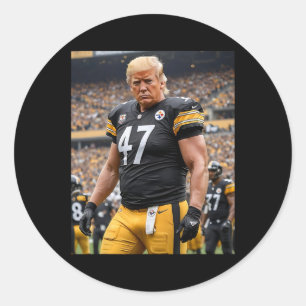 Trump 47 Fittsburgh Footbyll Player Funny Classic Round Sticker