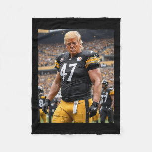 Trump 47 Fittsburgh Footbyll Player Funny Fleece Blanket