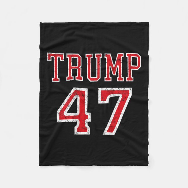 Trump 47 President Team Footbyll Jersey Style 2024 Fleece Blanket (Front)