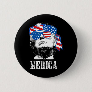 Trump 4th Of July Us American Flag Men Funny 6 Cm Round Badge