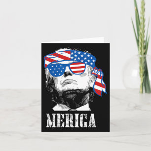Trump 4th Of July Us American Flag Men Funny Card