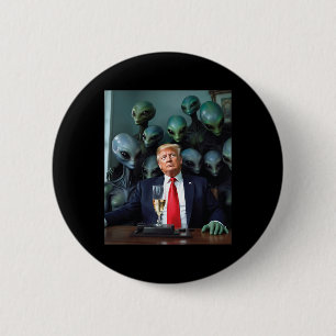 Trump Aliens Office Photo Uap Ufo Extraterrestrial 6 Cm Round Badge