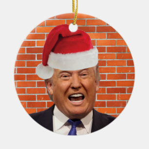 Trump, All he wants is his wall Ceramic Tree Decoration