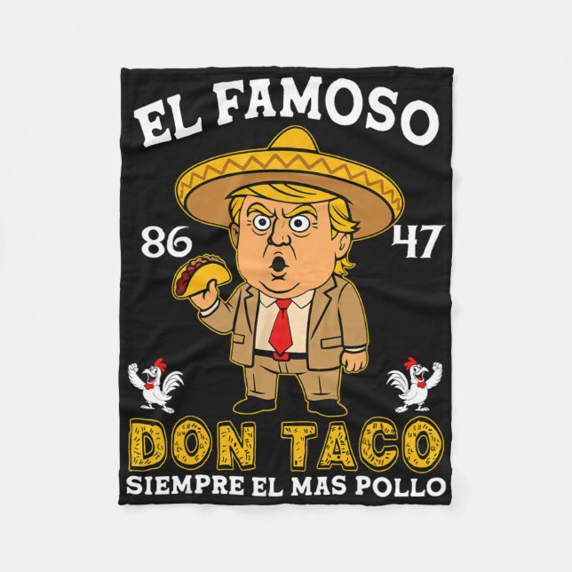Trump Always Chickens Out  Fleece Blanket (Front)