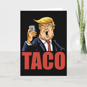 Trump Always Chickens Out Funny Taco Joke Retro St Card