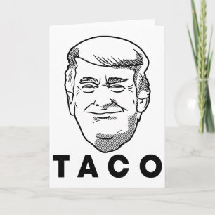 Trump Always Chickens Out Funny Taco Joke Retro St Card