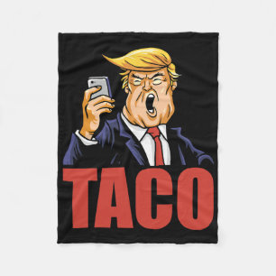 Trump Always Chickens Out Funny Taco Joke Retro St Fleece Blanket