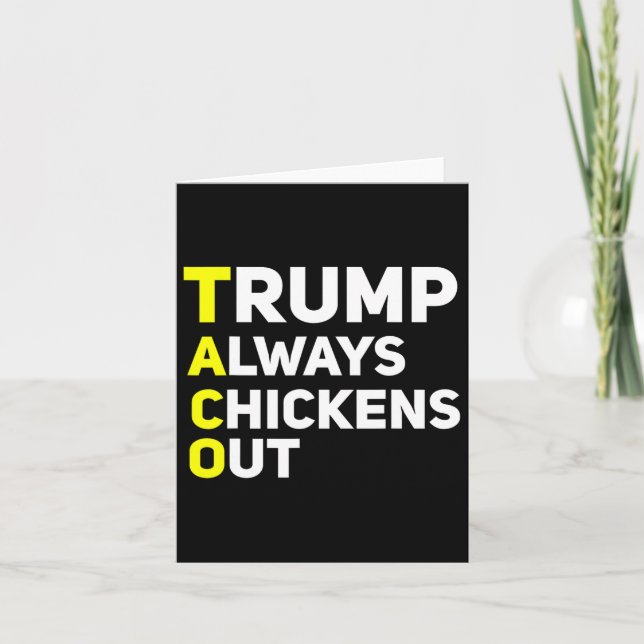 Trump Always Chickens Out Funny Trump Tariff Joke  Card (Front)