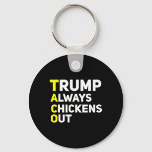 Trump Always Chickens Out Funny Trump Tariff Joke Key Ring