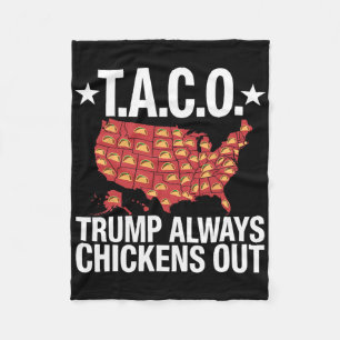 Trump Always Chickens Out Meme Fleece Blanket