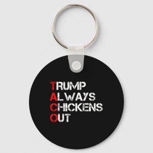 Trump Always Chickens Out Taco Trade Funny Meme 2  Key Ring