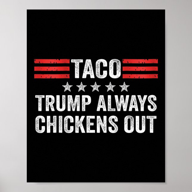 Trump Always Chickens Out Taco Trade Funny Meme 2  Poster (Front)