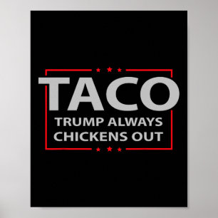 Trump Always Chickens Out Taco Trade Funny Meme 6 Poster