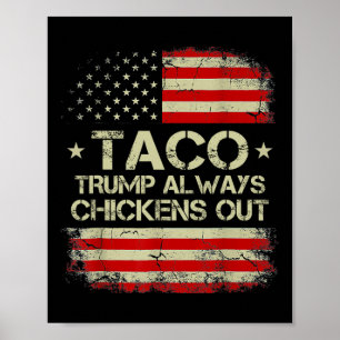 Trump Always Chickens Out Taco Trade Funny Meme 9 Poster