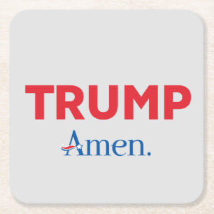 Trump Amen Square Paper Coaster