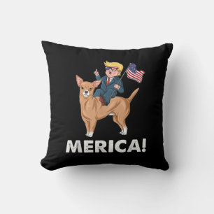 Trump America Chihuahua Dog American Hero Cushion