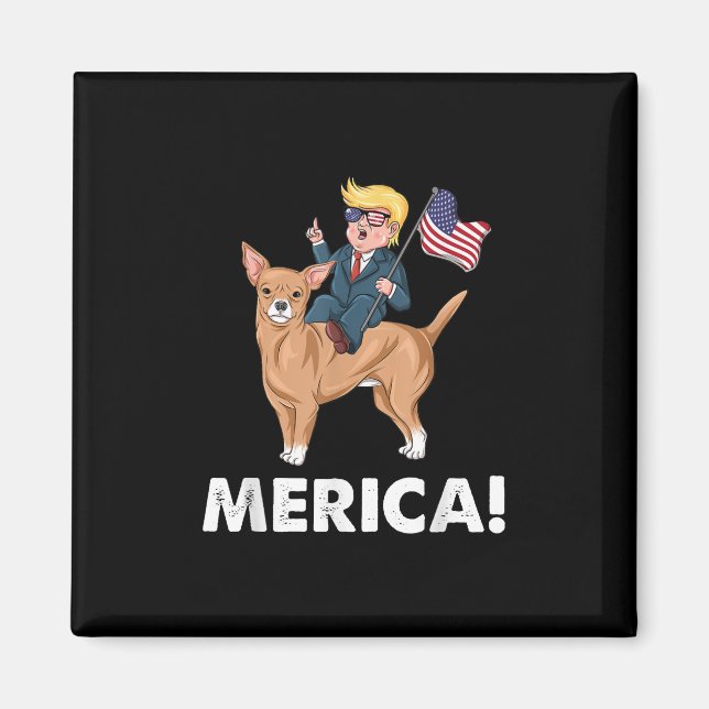 Trump America Chihuahua Dog American Hero Magnet (Front)