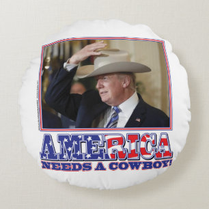 TRUMP-AMERICA-COWBOY ROUND CUSHION
