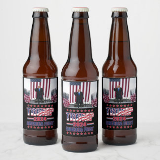 Trump America First Beer Bottle Label