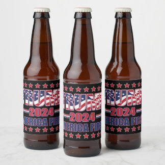 Trump America First Beer Bottle Label