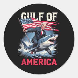 Trump America Shark Gulf Of Usa 2025 Tank Top  Classic Round Sticker