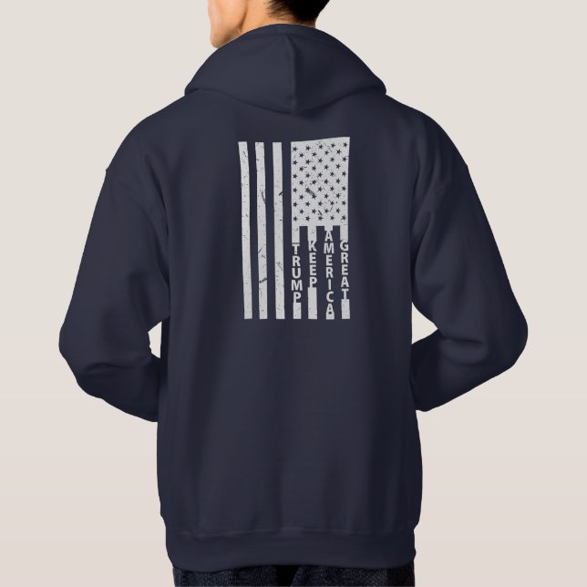 TRUMP American Flag 2020 Keep America Great Hoodie (Back)