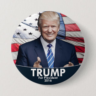 Trump - American Flag 7.5 Cm Round Badge