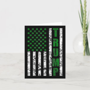 Trump American Flag Vintage St Patricks Day Shamro Card