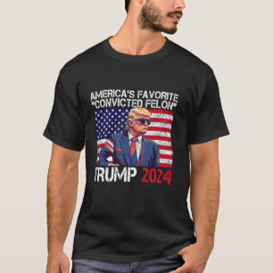 Trump Americas Favourite Convicted Felon Retro USA T-Shirt