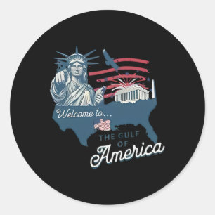 Trump America's Gulf Mexico Funny Trump Usa Flag Classic Round Sticker