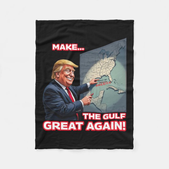 Trump America's Gulf Mexico President Trump 3  Fleece Blanket (Front)