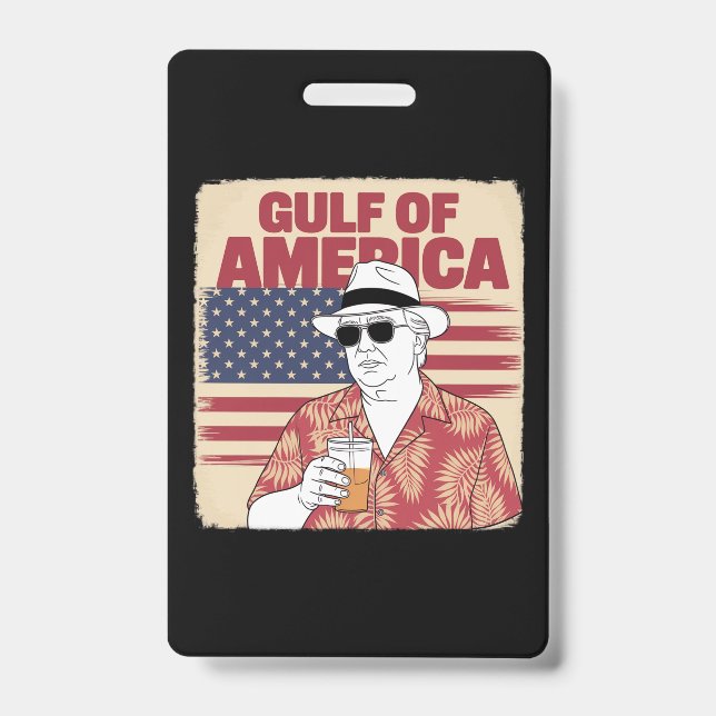 Trump America's Gulf Mexico President Trump  ID Badge (Front)