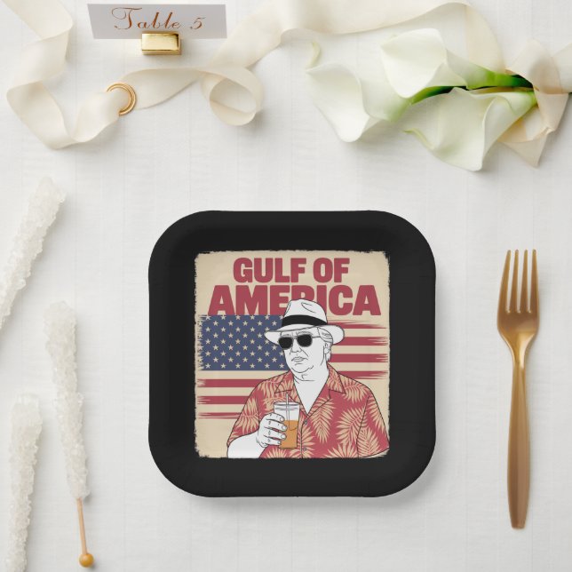 Trump America's Gulf Mexico President Trump  Paper Plate (Wedding)