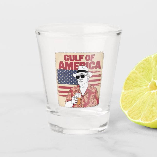 Trump America's Gulf Mexico President Trump  Shot Glass (Front)