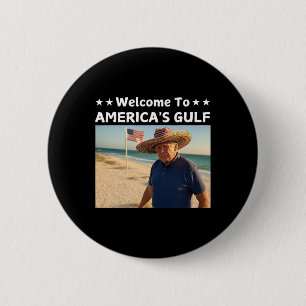 Trump America's Gulf Mexico President Trump Sombre 6 Cm Round Badge