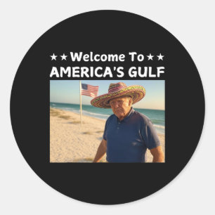 Trump America's Gulf Mexico President Trump Sombre Classic Round Sticker