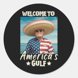 Trump America's Gulf Mexico President Trump Sombre Classic Round Sticker