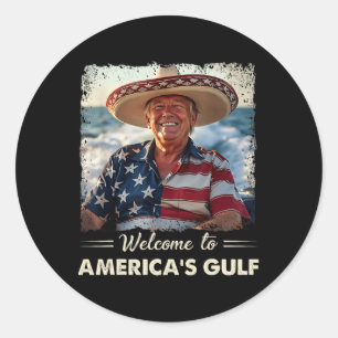 Trump America's Gulf Mexico President Trump Sombre Classic Round Sticker