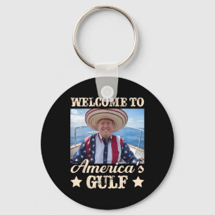 Trump America's Gulf Mexico President Trump Sombre Key Ring